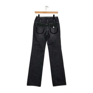 Cormio Womens Wide Leg Black Denim Robin Jeans Size MEDIUM x 36 Tall Italy